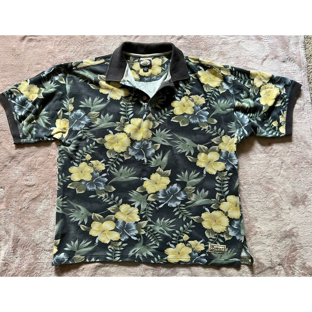 Tommy Bahama Men's Floral Print Hawaiian Button Up Shirt Size XL